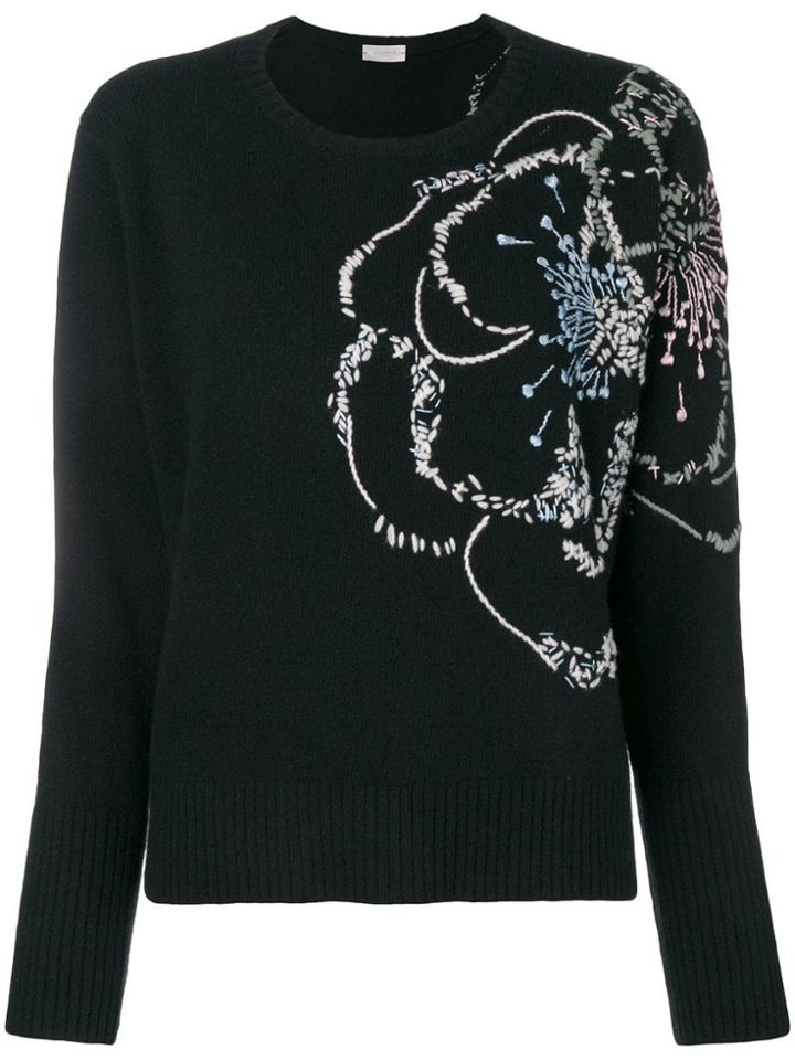 Zanone Floral Jumper - Black