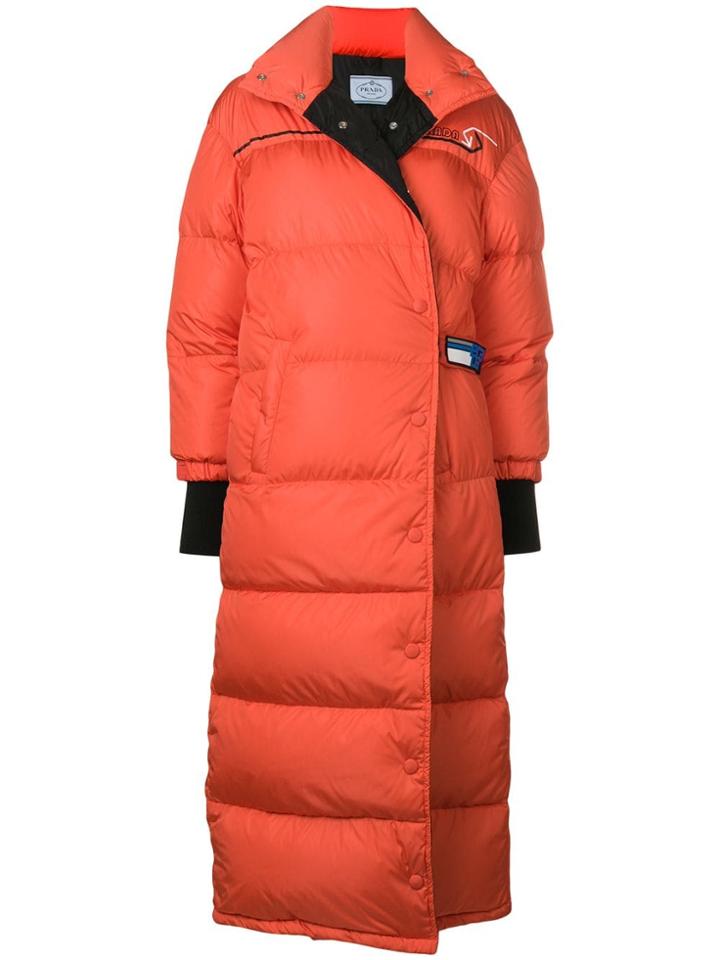Prada Oversized Padded Jacket - Yellow & Orange