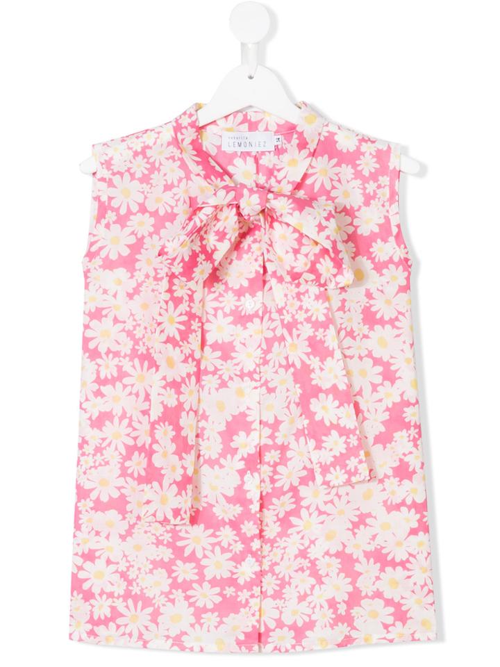 Señorita Lemoniez New Port Bow Blouse - Pink & Purple