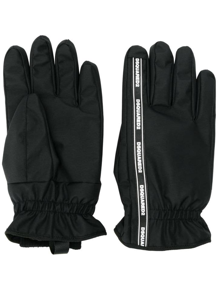 Dsquared2 Logo Stripe Gloves - Black
