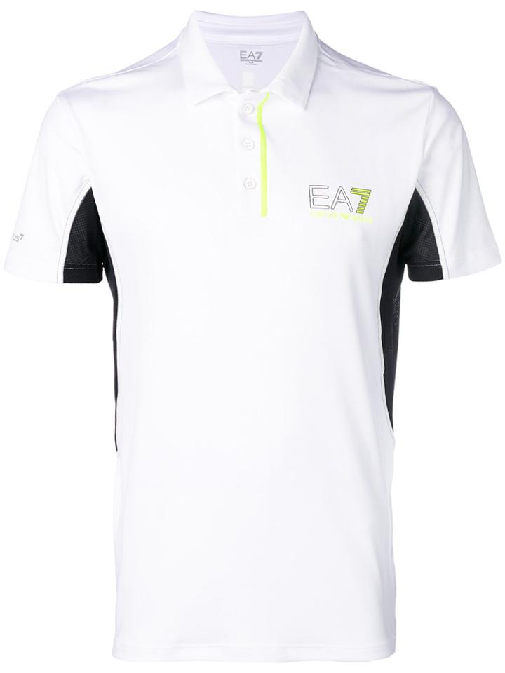 Ea7 Emporio Armani Contrast Short-sleeve Polo Top - White