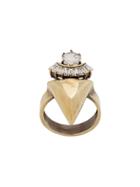 Iosselliani White Eclipse Stacked Spike Ring - Gold