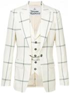 Vivienne Westwood Plaid Fitted Blazer - Nude & Neutrals