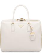 Prada Saffiano Logo Suitcase - White