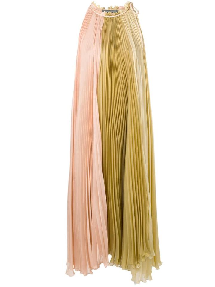 Alberta Ferretti Pleated Halterneck Dress - Pink
