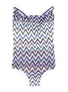Missoni Kids - Zig-zag Pattern Swimsuit - Kids - Polyester/cupro/viscose - 6 Yrs, Pink/purple