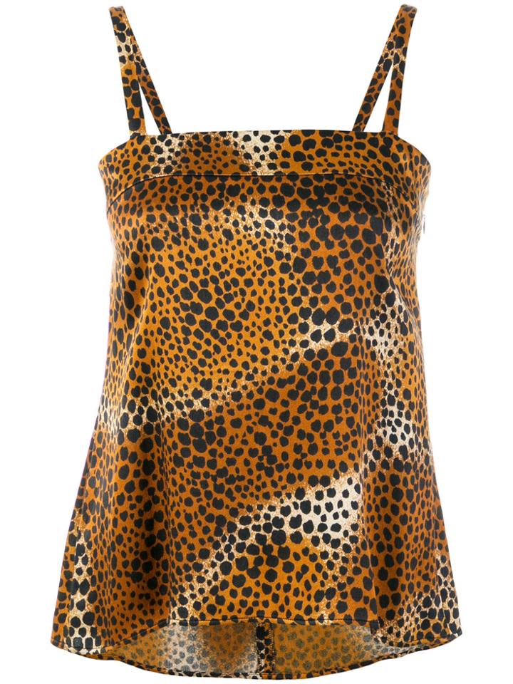 Yves Saint Laurent Vintage Leopard Print Top - Brown