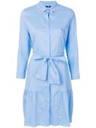 Max & Moi Tie Waist Shirt Dress - Blue
