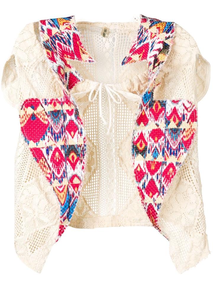 Comme Des Garçons Vintage Crochet Knit Cardigan - Neutrals