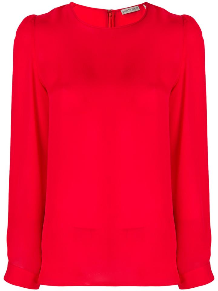 Emilio Pucci Long Sleeve Blouse - Red