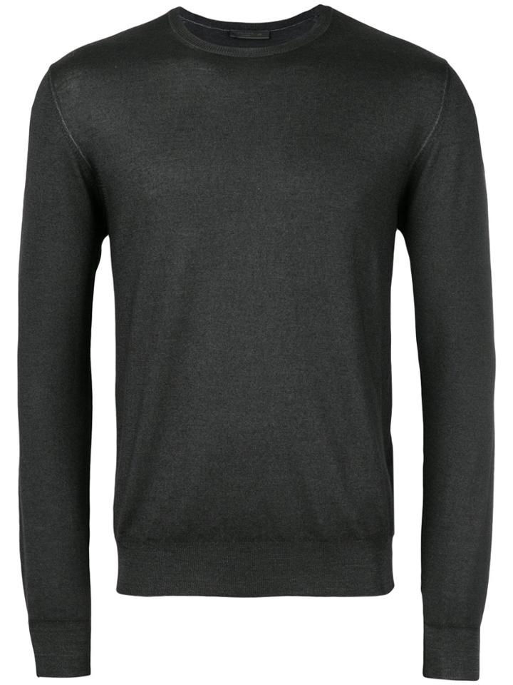 Prada Classic Stonewash-effect Jumper - Grey
