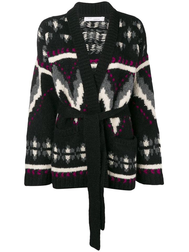 Iro Belted Knit Cardigan - Black