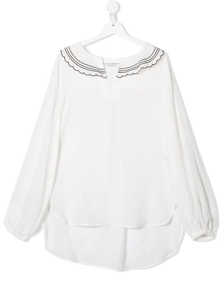 Philosophy Di Lorenzo Serafini Kids Scalloped Blouse - White