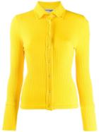 Courrèges Snap Button Ribbed Top - Yellow