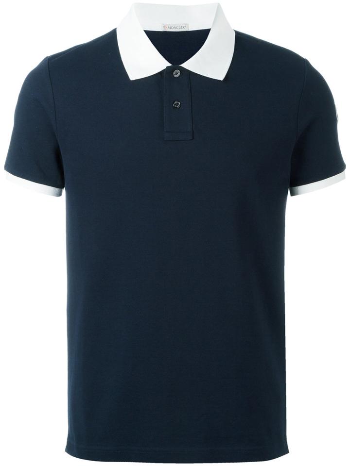 Moncler Contrast Trim Polo Shirt, Men's, Size: Xxl, White, Cotton