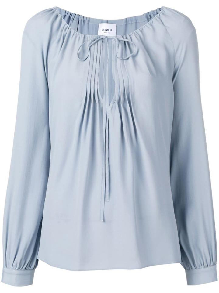 Dondup Drawstring Neck Blouse - Blue