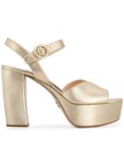 Prada Heeled Platform Sandals - Gold