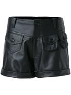 Andrea Bogosian Leather Shorts, Women's, Size: Medium, Black, Leather