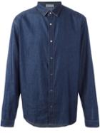 Dior Homme Denim Button Down Shirt, Men's, Size: 44, Blue, Cotton