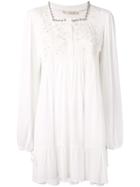Amen Embellished Floral Dress - White
