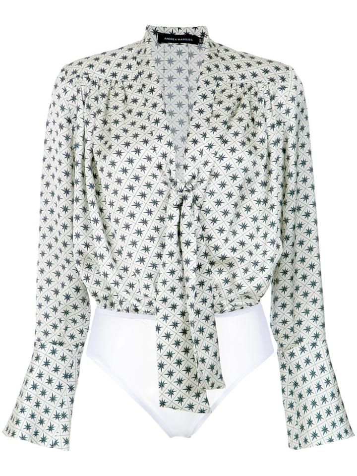 Andrea Marques Cache Coeur Printed Bodysuit - Multicolour
