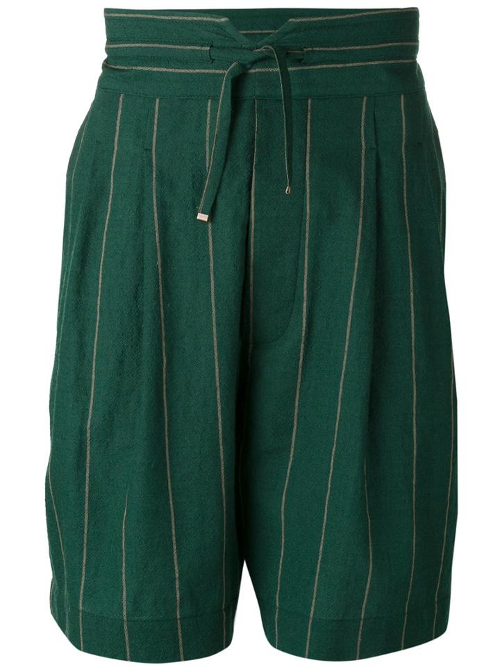 Vivienne Westwood Man - Striped Bermuda Shorts - Men - Virgin Wool/cotton - 48, Green, Virgin Wool/cotton