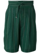 Vivienne Westwood Man - Striped Bermuda Shorts - Men - Virgin Wool/cotton - 48, Green, Virgin Wool/cotton