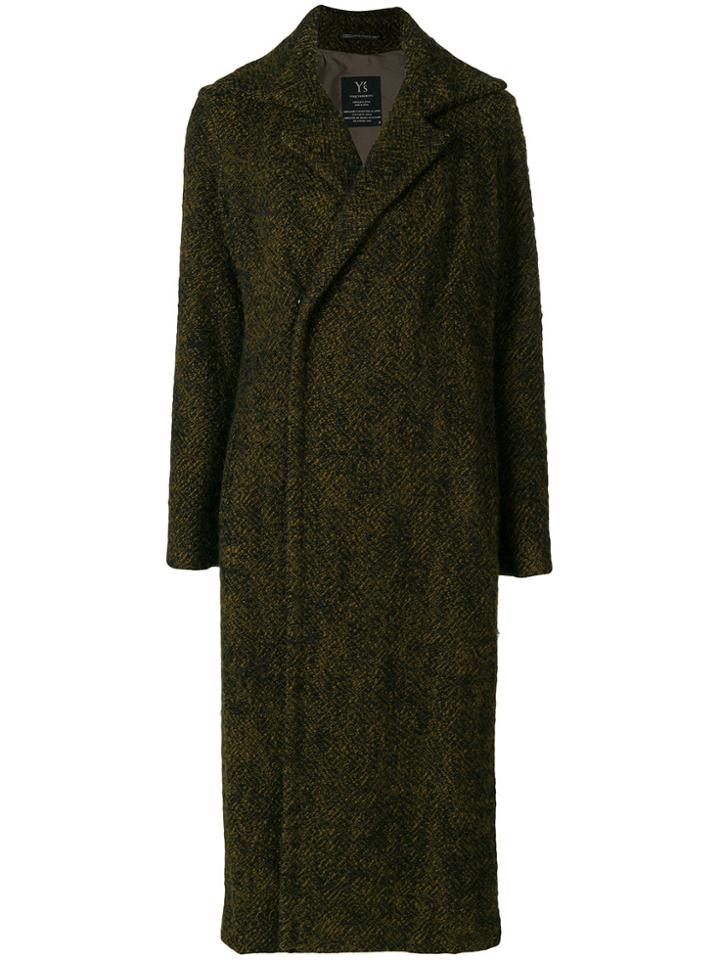 Y's By Yohji Yamamoto Vintage Long Concealed Fastening Coat - Green