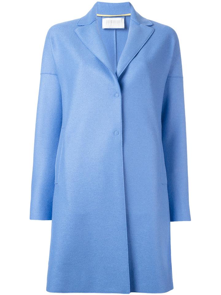 Harris Wharf London Single Breasted Coat, Women's, Size: 42, Blue, Wool