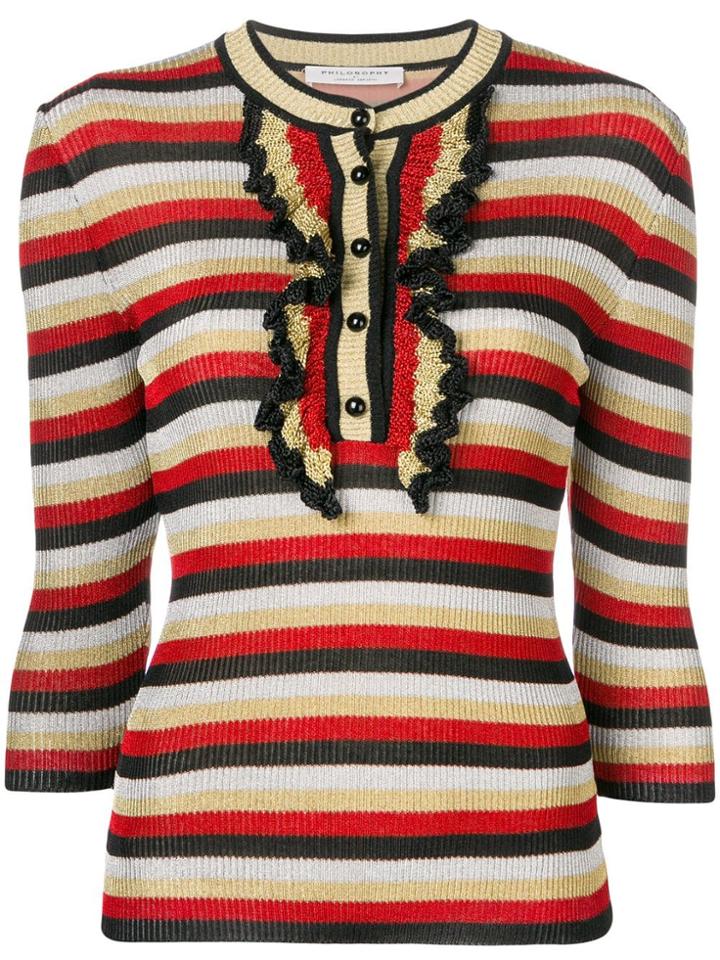 Philosophy Di Lorenzo Serafini Striped Cardigan - Black