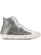 Philippe Model High-top Tennis Sneakers - Silver