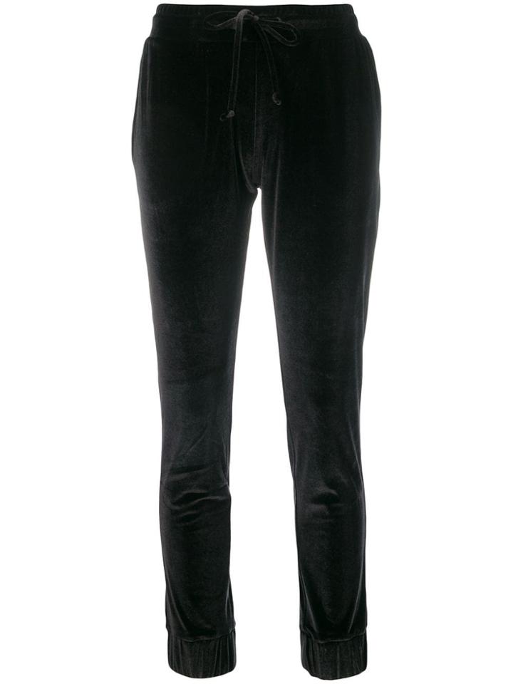 Plein Sport Slim Fit Velour Trousers - Black
