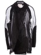 A.f.vandevorst Sheer Double Notched Lapels Coat, Women's, Size: 38, Black, Cotton
