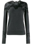 Dolce & Gabbana Lace Detail Sweater - Grey