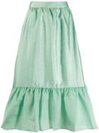 Stine Goya Betty Ruffled Hem Skirt - Green