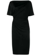 Givenchy Drape Detail Dress, Women's, Size: 40, Black, Cotton/polyamide/spandex/elastane/viscose