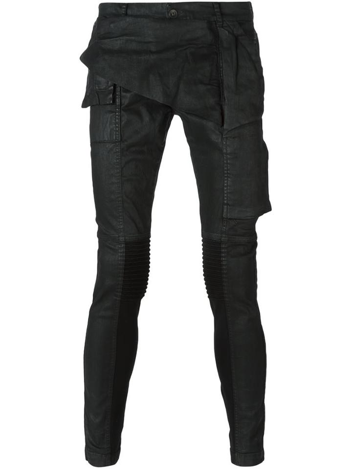 Rick Owens Drkshdw Coated Skinny Jeans, Men's, Size: 33, Black, Cotton/spandex/elastane