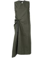 Marni - Side-ruched Dress - Women - Cotton/linen/flax - 40, Green, Cotton/linen/flax