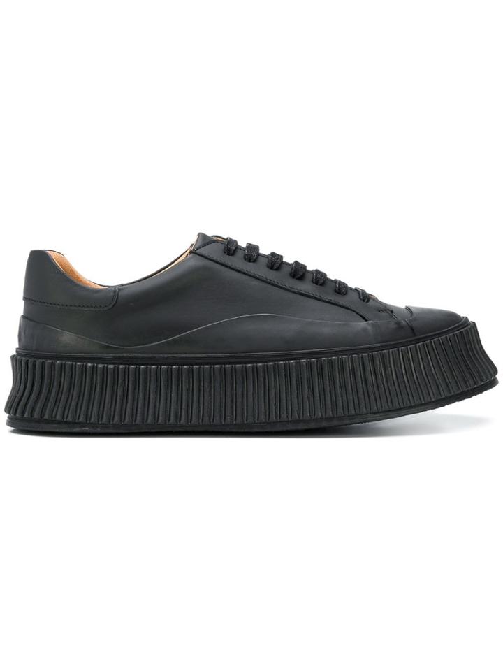 Jil Sander Laced 45mm Platform Sneaker - Black