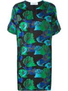 Gianluca Capannolo Floral Cloqué Shift Dress, Women's, Size: 44, Green, Polyester/cotton/silk/nylon