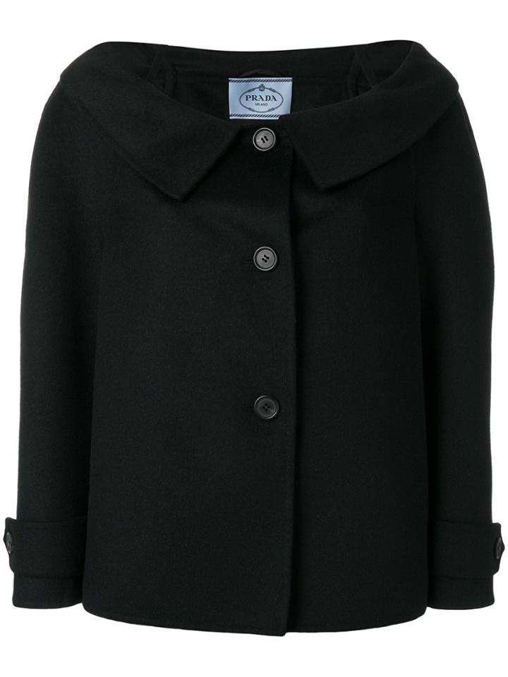 Prada Bardot Shoulder Jacket - Black