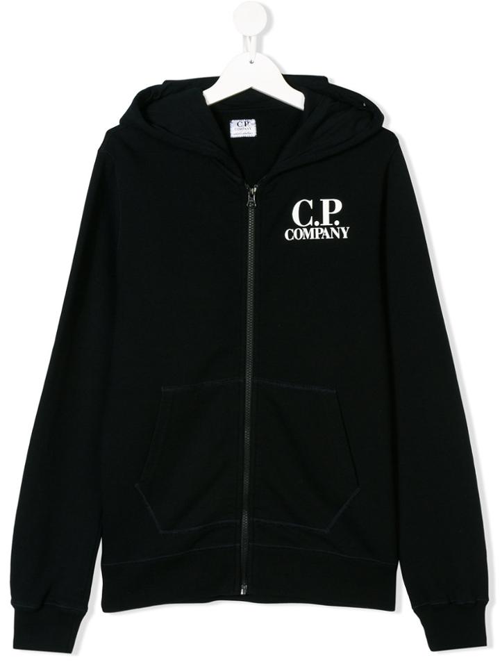 Cp Company Kids Teen Zipped Hoodie - Blue