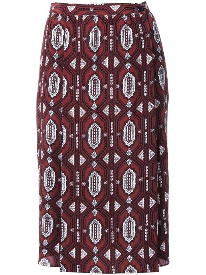 Nehera Foulard Print Skirt - Red