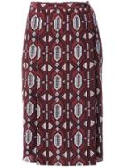 Nehera Foulard Print Skirt - Red