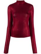 Andamane Turtleneck Long-sleeved Sweatshirt - Red