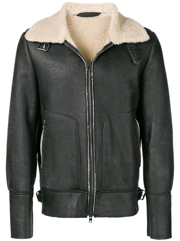 Salvatore Santoro Shearling Collar Jacket - Black