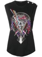 Balmain Bead Embroidered T-shirt - Black