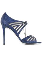 René Caovilla Tie Up Sandals - Blue