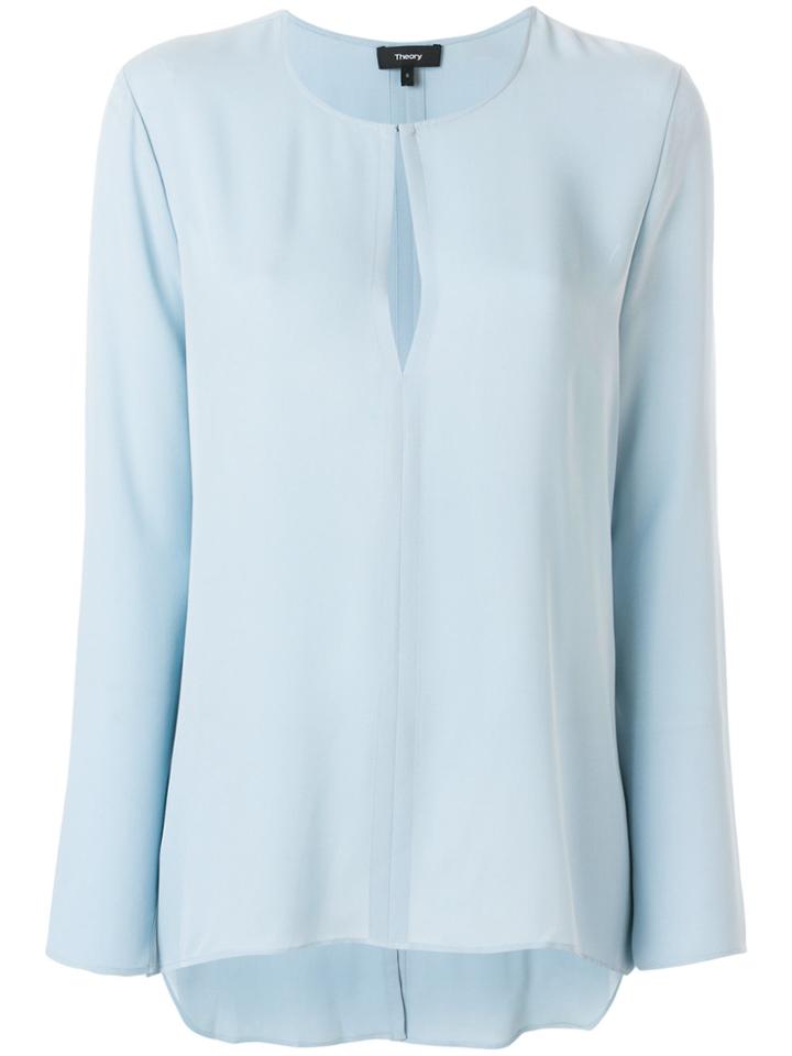 Theory V-neck Blouse - Blue