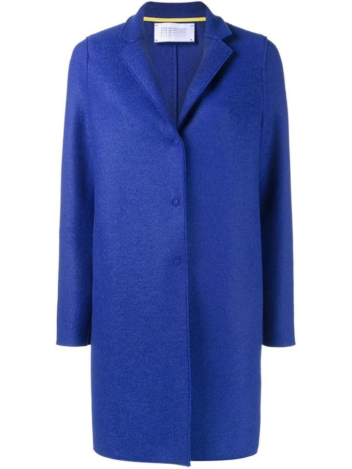 Harris Wharf London Buttoned Short Coat, Women's, Size: 40, Blue, Wool